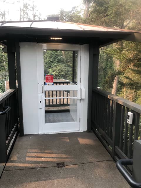 Outdoor Enclosed Wheelchair Lift - Top Door Closed